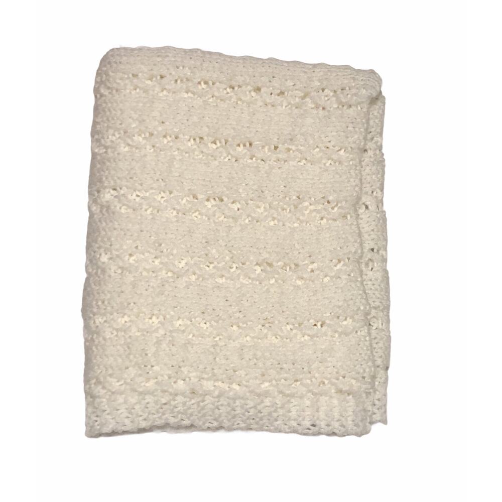 Handmade White Blanket 25x45